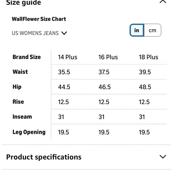 Wallflower Boot Cut Jeans size 16 - Picture 7 of 8